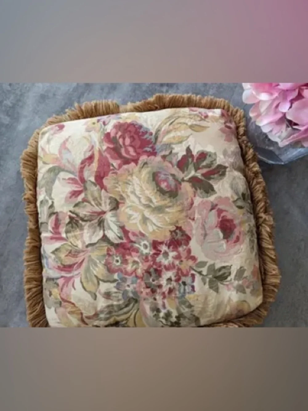 Set of 2,Floral Square Accent Decorative Bed Couch Pillow Covers 19”
